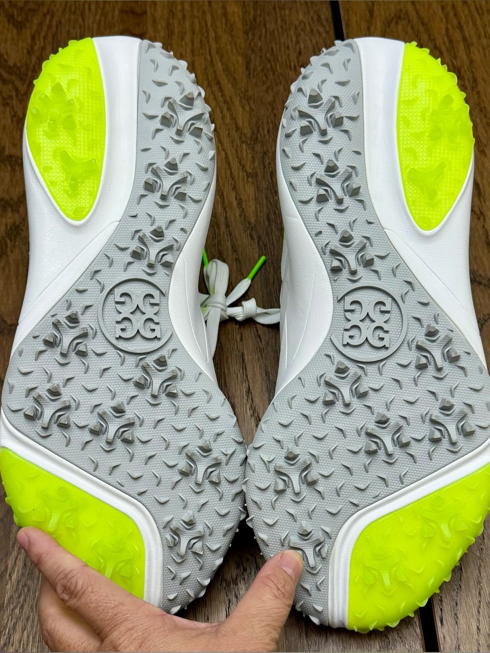 G/FORE G/18 Spikeless Golf Shoes White Nimbus Gecko Green GUF000001 Men’s 11 - Picture 4 of 7